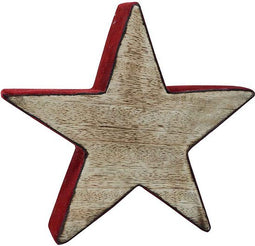 PTMD Naturel ster decoratie - 15x4x15 cm. - Hout - Bruin Rood