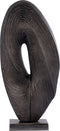 PTMD Neona Black Alu Round Shaped Statue Ribbed