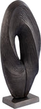 PTMD Neona Black Alu Round Shaped Statue Ribbed