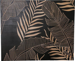 PTMD Neron hout wandpaneel zwart palmen - 145 x 4 x 120 cm - Zwart