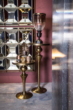 PTMD Nevan Ronde Tafel - H75 x Ø48 cm - Aluminium - Goud