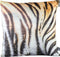 PTMD Nia Vierkant Kussen Tijger - 45 x 10 x 45 cm - Velvet - Wit