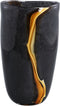 PTMD Nicho Black Glass Vase With Gold Stripe Round