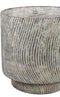 PTMD Nigel Grey Cement Round Pot Lines Pattern Big L