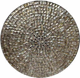 PTMD Nikael Bronze Round Poly Shell Bamboo Wall Panel L