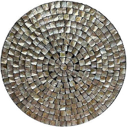 PTMD Nikael Bronze Round Poly Shell Bamboo Wall Panel S