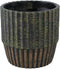 PTMD Niki Green Cement Pot Round With Stripes XXL