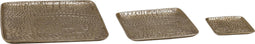 PTMD Nile Schaal - 36 x 36 x 1 cm - Set van 3 - Aluminium - Goud