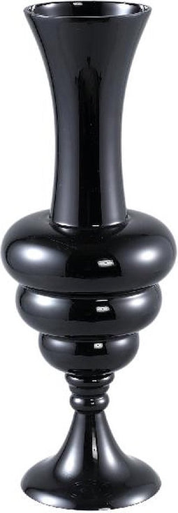 PTMD Nimai Black Antique Shaped Glass Vase Shiny S
