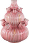 PTMD Nolou Pink Ceramic Tulip Vase Ribbed Round L