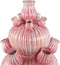 PTMD Nolou Pink Ceramic Tulip Vase Ribbed Round L