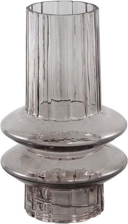 PTMD Norah Ronde Vaas - H24 x Ø14,5 cm - Glas - Grijs