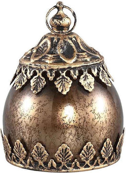 PTMD Nordy led lantaarn - glas met metaal - H 11,5 x Ø 8,5 cm. - Koper