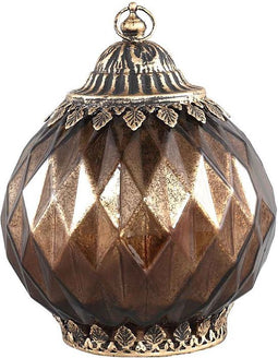 PTMD Nordy led lantaarn - glas met metaal - H 19 x Ø 14 cm. - koper