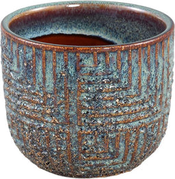 PTMD Norex Bloempot - 11 x 11 x 9 cm - Keramiek - Blauw