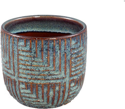 PTMD Norex Bloempot - 12 x 12 x 11 cm - Keramiek - Blauw