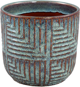 PTMD Norex Bloempot - 17 x 17 x 16 cm - Keramiek - Blauw