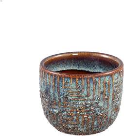 PTMD Norex Bloempot - 7 x 7 x 6 cm - Keramiek - Blauw