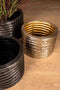 PTMD Norre Ronde Bloempot - H20xØ40 cm - Set van 2 - Aluminium - Goud