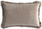 PTMD Nous Beige Velvet Cushion With Fringes Rectangle