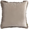PTMD Nous Beige Velvet Cushion With Fringes Square L