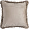 PTMD Nous Beige Velvet Cushion With Fringes Square S