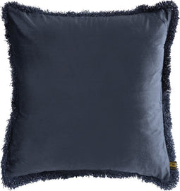 PTMD Nous Blue Velvet Cushion With Fringes Square L
