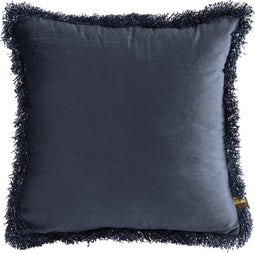 PTMD Nous Blue Velvet Cushion With Fringes Square S
