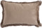 PTMD Nous Taupe Velvet Cushion With Fringes Rectangle