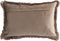PTMD Nous Taupe Velvet Cushion With Fringes Rectangle