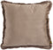 PTMD Nous Taupe Velvet Cushion With Fringes Square L