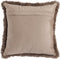 PTMD Nous Taupe Velvet Cushion With Fringes Square S