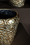PTMD Noza Gold Zinc Croco Print Pot Round Set Of 3
