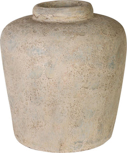 PTMD Nyucut crème pot keramiek wijd smalle rand maat in cm: 42 x 42 x 45 - creme