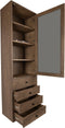 PTMD Oak Cabinet Armarium 1 door 4 drawers Glay