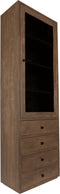 PTMD Oak Cabinet Armarium 1 door 4 drawers Glay