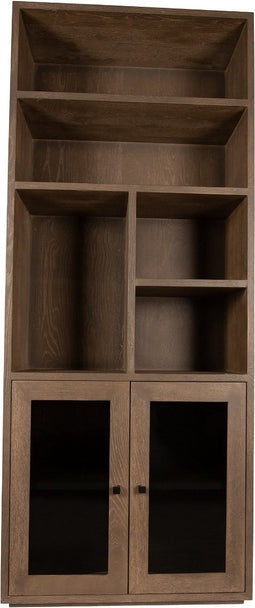 PTMD Oak Cabinet open Armarium 2-drs Glay