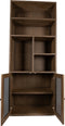 PTMD Oak Cabinet open Armarium 2-drs Glay