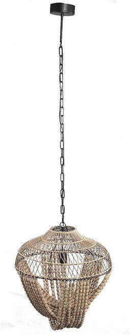 PTMD October Cream Metal Hanging Lamp With Beads Round