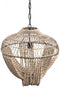 PTMD October Cream Metal Hanging Lamp With Beads Round