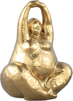 PTMD Oday Gold Ceramic Women Statue Sitting A