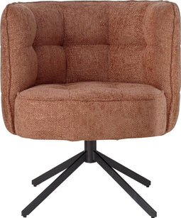 PTMD Odin Rust Diningchair Legacy 6 Deepterra Black Leg