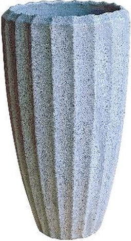 PTMD Olver White Ceramic Pot Ribbed Structure Round L