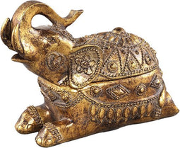 PTMD Opbergbox Dombo - 17x8x13 cm - Polyester - Goud