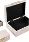 PTMD Opbergbox Orlinn - 30x20x10 cm - Stof - Beige - Set van 3