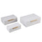 PTMD Opbergbox Orlinn - 30x20x10 cm - Stof - Creme - Set van 3