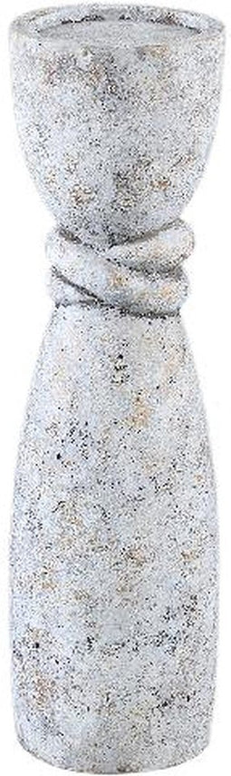 PTMD Ornan Grey Cement Candle Holder Round Detail S