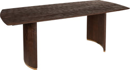 PTMD Ostara Brown mango wood diningtable 200cm gold leg