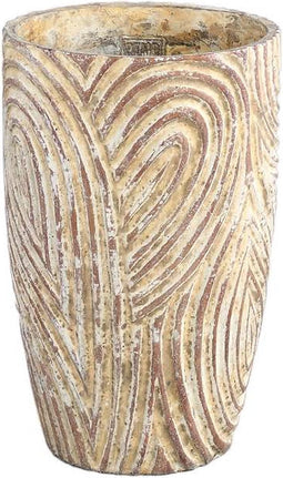 PTMD Ovis Ronde Bloempot - H30 x Ø20 cm - Cement - Bruin