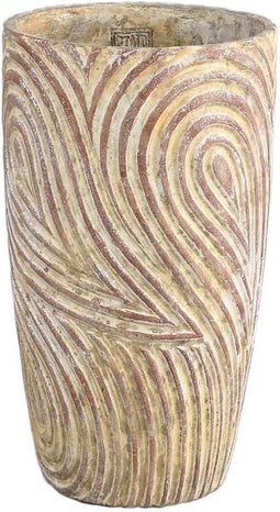 PTMD Ovis Ronde Bloempot - H35 x Ø21 cm - Cement - Bruin